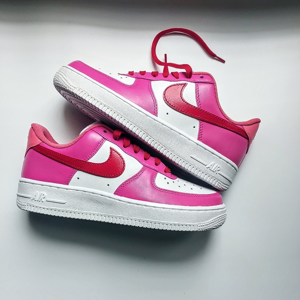 Custom Nike Air Force 1 07 Hot Pink Red Size 6.5